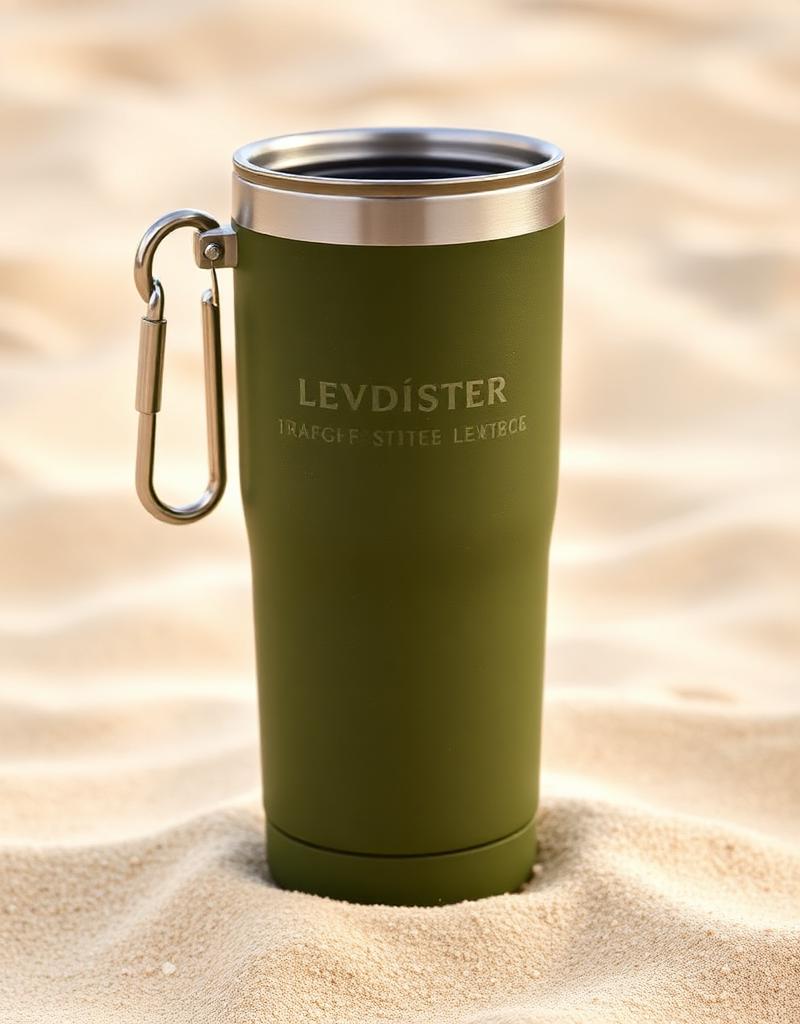 Edelstahl Karabiner Oliv – Bedruckung: ▲